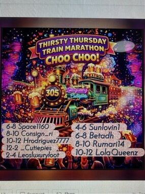 Thirsty Thursday Train Marathon Choo Choo! Colorful Event Poster